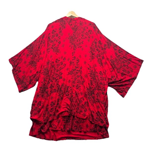 Soma Red & Black Lace Pattern Pajama Dress & Wrap Coat House Set Size XL/XXL - Picture 11 of 11